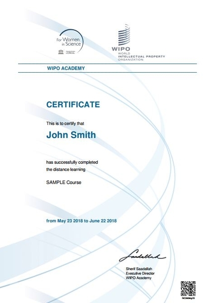 Sample certificate image